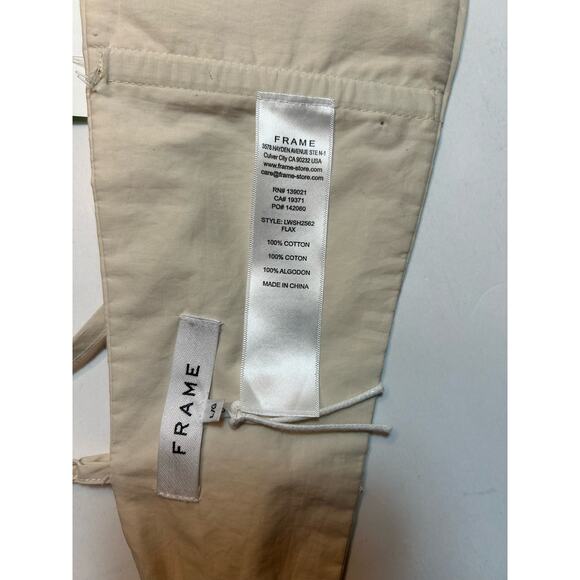 Frame Cotton Poplin Twist Front Bra Top in Flax. Size Large NWOT - Picture 5 of 5